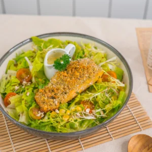 Menu Crusted Salmon Salad Carbs & Co
